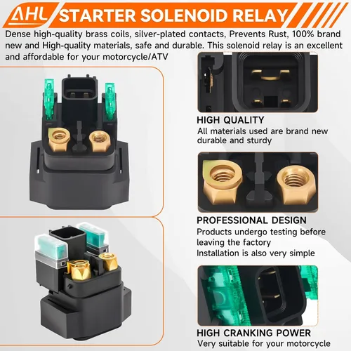 Vista 6 de AHL Relé solenoide de arranque para Suzuki DL650 DL650A V-Strom 2004-2009 / GSX600 F Katana 1998-2006 /GSX750 F Katana 1998-2005