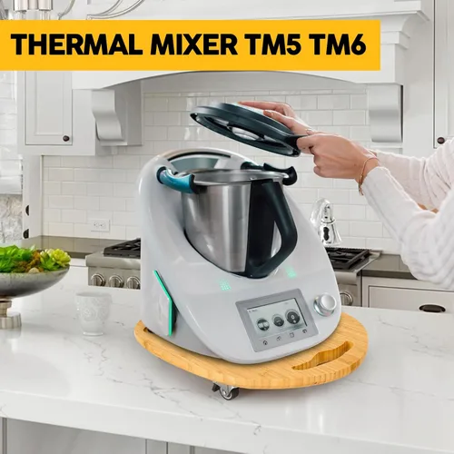 Vista 5 de Elegante bandeja deslizante para Thermomix TM5 TM6, base para Thermomix - Robusta, se desliza fácilmente desde debajo del gabinete, bandeja