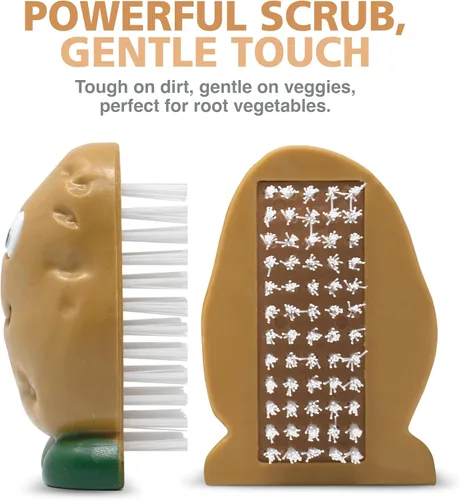 Vista 6 de Joie Spud Dude - Cepillo para patatas, limpiador de verduras y frutas, limpiador de productos, bonito accesorio de cocina, apto para lavavajillas