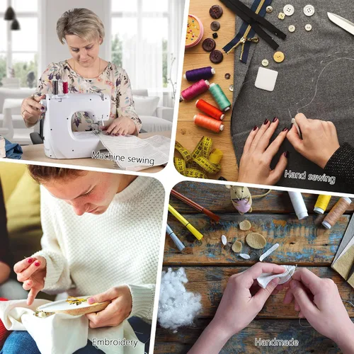 Vista 7 de Kit de hilo de coser de 50 piezas, 25 colores, 400 yardas/carrete con bobinas preenrolladas a juego, hilo de poliéster para máquinas de coser