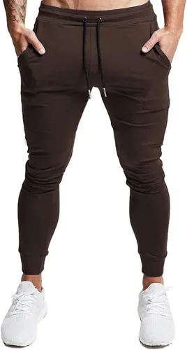 Vista 2 de BUXKR - Pantalones deportivos ajustados con bolsillos profundos para hombre, para gimnasio, correr y fisioculturismo
