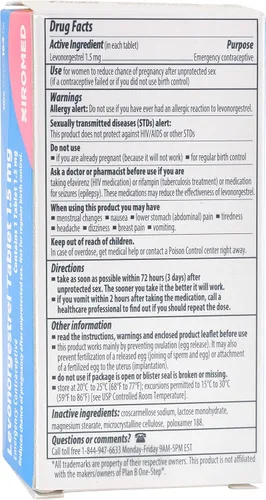 Vista 3 de Xiromed Píldora anticonceptiva de emergencia para mujeres (paquete de 6) – Tableta de levonorgestrel de 1.5 mg – Reduce la probabilidad de embarazo