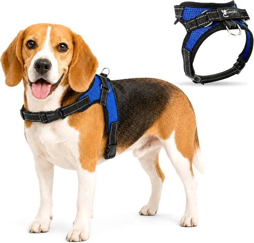 Vista 22 de Arnés ajustable reflectante para perro con asa evita tirones, XXS, Negro