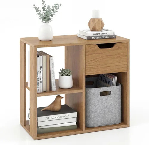 Vista 16 de LOKO 3-Cube Bookshelf with Drawer Set of 2, 2-Tier Open Shelf Bookcase, Freestanding Display Shelf, Modern Home Storage Organizer, Shelving Unit for