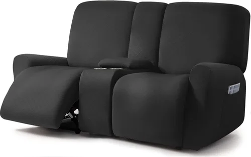 Vista 9 de ULTICOR Fundas para sofá reclinable de 8 piezas con diseño de jacquard cuadrado, fundas elásticas para sofá reclinable de 3 cojines, gruesas, suaves