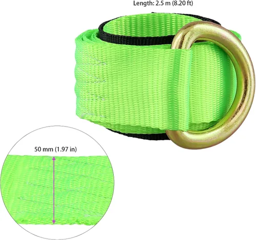 Vista 2 de JOIKIT Paquete de 4 Correas de Remolque Lasso de 2 Pulgadas x 8.2 Pies con Anillo en D Amarre Automático para Elevación de Ruedas, Grúa, Rollback