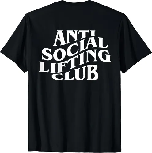 Vista 2 de Club de elevación anti social Camiseta de dos caras delantera y trasera Negro S