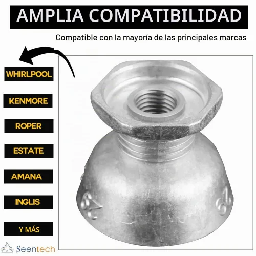 Vista 2 de Seentech 8066184 - Polea de motor de secadora 29 de repuesto - Compatible con secadores Whirlpool, Kenmore - Reemplaza: 3394341, 3401143