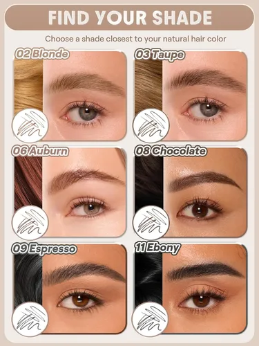 Vista 6 de SHEGLAM Lápices de cejas de doble cara Crema Impermeable Larga Duración Ojo Cejas Pluma Maquillaje - 02 Rubio