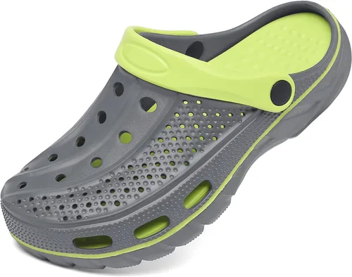 Vista 19 de ChayChax Zuecos con soporte de arco para hombre y mujer, zapatos de jardín, pantuflas antideslizantes para exteriores y playa con plantilla