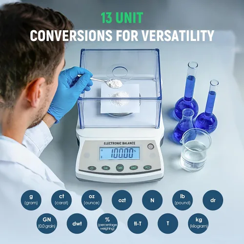 Vista 4 de Antstone Báscula de laboratorio de 17.64 oz x 0.00 oz de precisión científica digital de 1 mg, balanza analítica de precisión de laboratorio