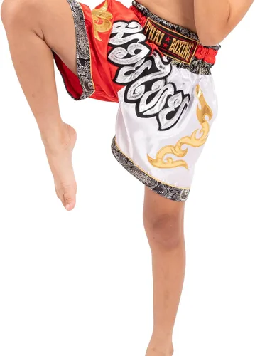 Vista 7 de Muay Thai - Pantalones cortos para niños (2 años a 12 años) para niñas y niños, para kickboxing y artes marciales mixtas