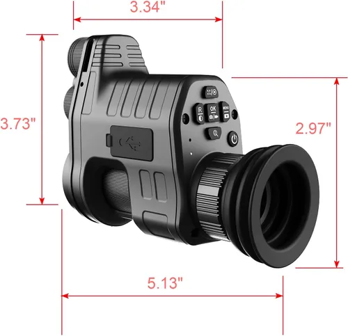 Vista 6 de oneleaf.ai Commander NV100 HD - Gafas de visión nocturna, monocular de visión nocturna con clip para caza/observaciones, 0.630 in Clip en Monóculo