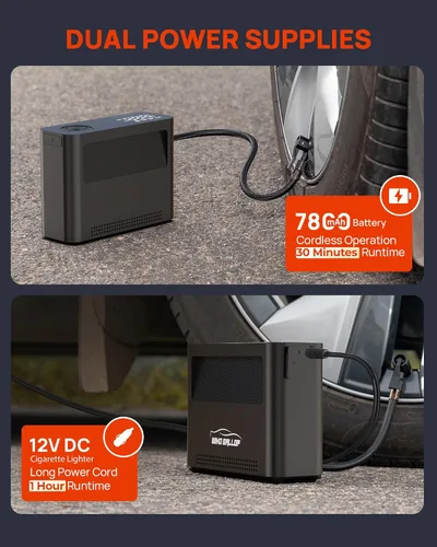 Vista 7 de Bomba de tabla de remo – Compresor de aire de 150 PSI, bomba eléctrica 4 veces más rápida con 9 modos, bomba de aire automática todo en uno