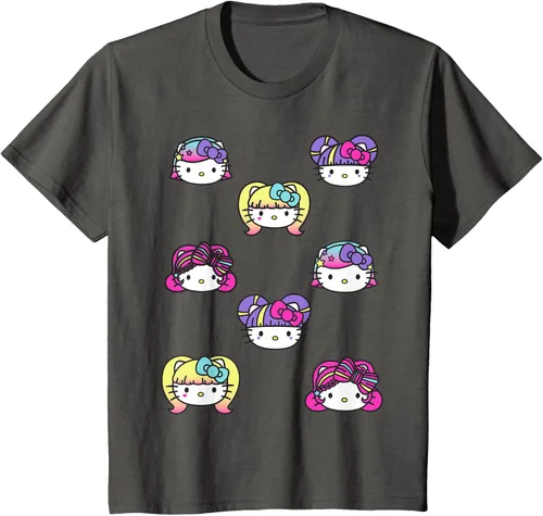 Vista 43 de hello kitty Kawaii Multi peinado Tee, Azul (Heather blue)