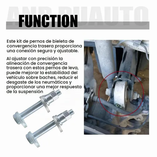 Vista 3 de 6508486AA Kit de pernos de alineación de eslabones de dedo trasero, pernos de inclinación traseros para Dodge Avenger Caliber Durango Journey