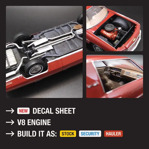 Vista 3 de MPC 1976 Chevy Caprice w/Trailer 2T Kit de modelo a escala 1:25