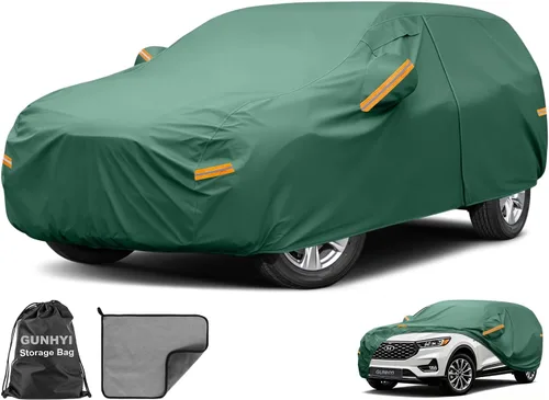 Vista 16 de GUNHYI - Funda para coche impermeable para todo tipo de clima, funda completa de 16 capas de alta resistencia para exteriores con ventilaciones