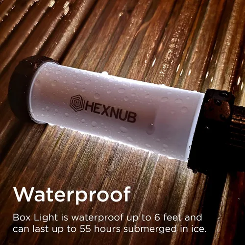 Vista 6 de HEXNUB Caja de Conservadora con Luz, Impermeable, Luz LED Recargable Compatible con YETI, RTIC, ORCA, Ninja, Igloo, Coleman, Base Magnética, Ideal