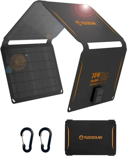 Vista 8 de Cargador de panel solar plegable con carga de puerto USB para smartphone, banco de energía, dispositivos pequeños (2 piezas de 6 W)