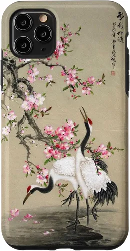 Vista 13 de Red Cap Cranes with Plum Blossoms Japanese Woodblock Art Case for iPhone 17