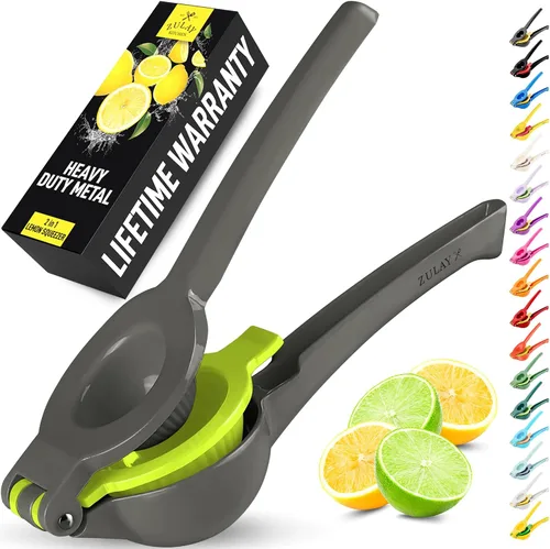Vista 12 de Zulay Kitchen Exprimidor de limón 2 en 1 de metal, exprimidor de mano de extracción máxima resistente, exprimidor de limón que recibe hasta
