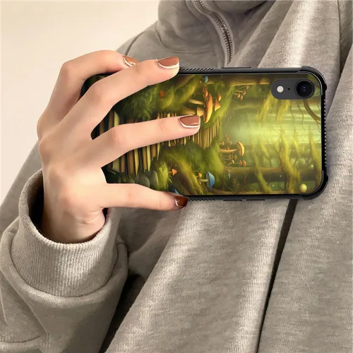 Vista 194 de Funda compatible con iPhone XR, diseño de elefantes africanos para niñas, diseño de patrón a prueba de golpes, antiarañazos, carcasa trasera