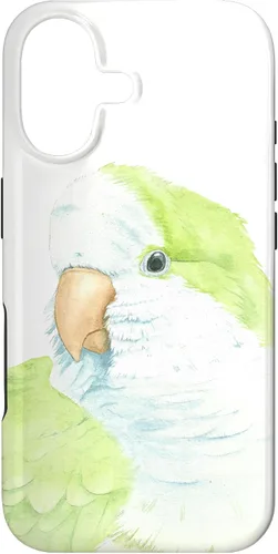 Vista 32 de iPhone 12 Pro Max monje perico quaker acuarela loro retrato caso