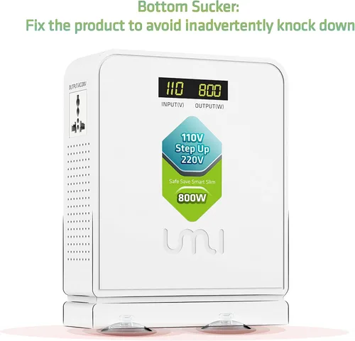 Vista 6 de UMI Step Up 110v a 220v Convertidor de voltaje 800W para Europa y Asia 220-240V Uso de electrodomésticos en EE. UU. Canadá México - Transformador