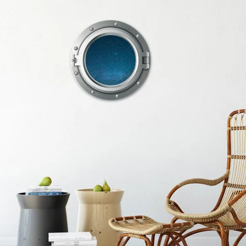 Vista 7 de Calcomanías 3D para ventana de avión de universo, calcomanía de pared para dormitorio de bebé, sala de estar, decoración de pared con temática