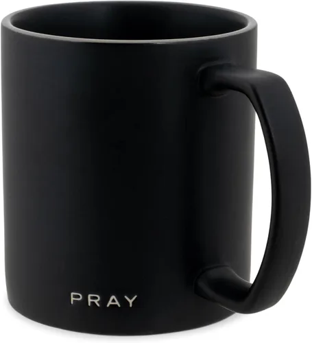 Vista 3 de Lighthouse Christian Products Simply Yours Pray - Taza de café de cerámica de 18 onzas, paquete de 4, color negro medianoche