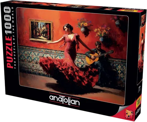 Vista 2 de Anatolian Puzzle -Flamenco, Rompecabezas de 1000 Piezas, #1204
