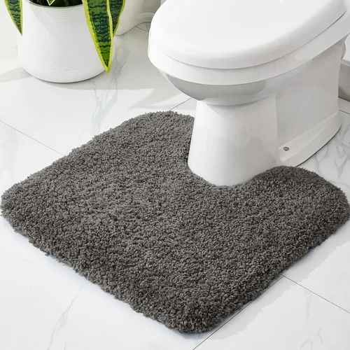Vista 21 de Disolla - Alfombra antideslizante pequeña y esponjosa para el suelo del baño, lavable, afelpada, para ducha, absorbente, color beige, 17 x 24