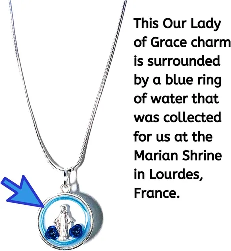 Vista 3 de Miraculous Medal Pendant Necklace Mother Mary Catholic Christmas Lourdes Our Lady of Grace