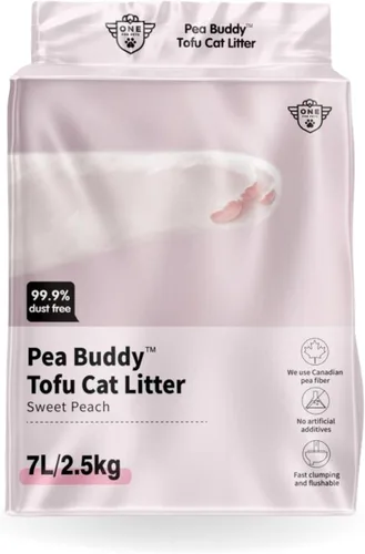 Vista 14 de Arena para gatos a base de guisantes, arena para gatos sin polvo, bajo seguimiento y control de olores natural, perfumada, lavable a ras