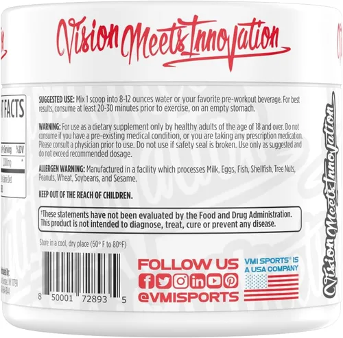 Vista 5 de VMI Sports Citrulina en polvo sin sabor L-citrulina pura Promueve las bombas musculares de óxido nítrico 0.07 oz por porción – 75 porciones