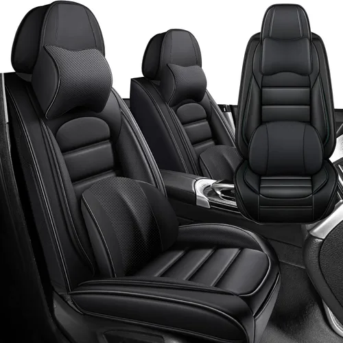 Vista 18 de Fundas de asiento de coche para Jeep Commander 2006-2010, funda de asiento de PU de cuero suave impermeable y transpirable con bolsillos