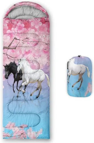 Vista 46 de QOOMO Axolotl - Lindos sacos de dormir para campamento, 3 estaciones, clima cálido y fresco, ligeros, impermeables, para adultos y niños, viajes