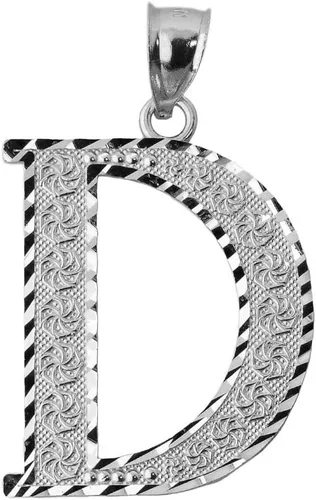 Vista 17 de Claddagh Gold . Colgante de plata de ley 925 con inicial de letras A-Z disponible en pequeño, mediano y grande