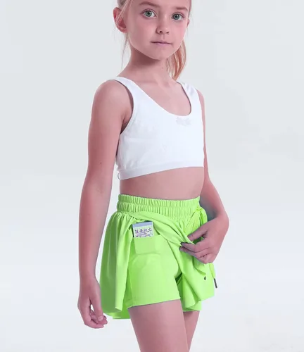 Vista 2 de Paquete de 3 faldas cortas con vuelo de mariposa para niñas, tenis y animadoras, atléticas, para correr, para adolescentes y niñas
