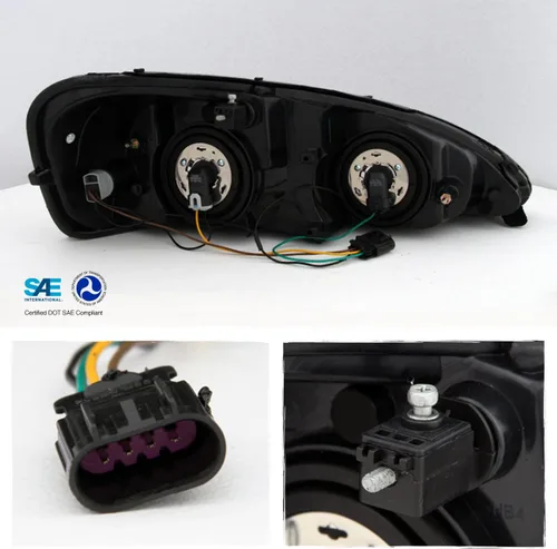 Vista 2 de AKKON - Para Pontiac Grand Prix Amber Black Bisel OE repuesto faros delanteros