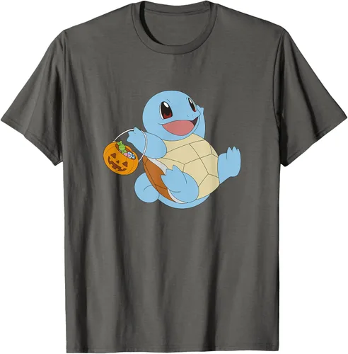 Vista 29 de Pokémon Halloween Squirtle With His Trick or Treat Basket Camiseta, Negro