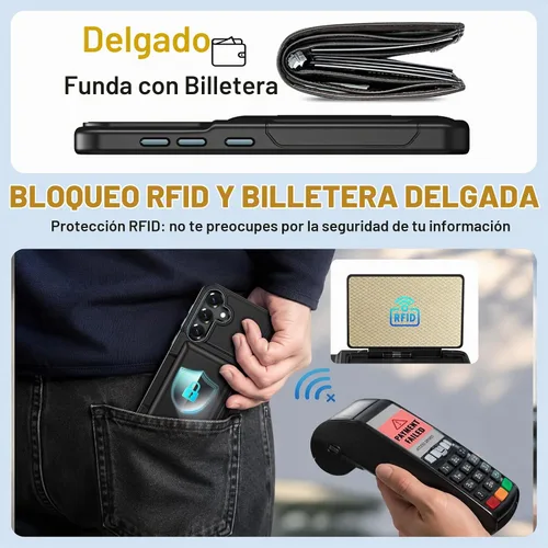 Vista 4 de Vofolen for Samsung Galaxy S25 Case Wallet with Card Holder RFID Blocking