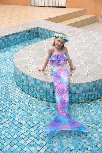 Vista 6 de Kokowaii - Sofisticado traje de baño con cola de sirena para niñas