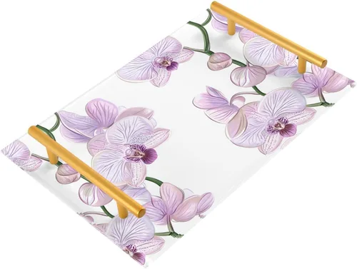 Vista 14 de Flowers Daffodils Snapdragon Iris Orange Tray for Bathroom Paper Towel Tray Desk Drawer Organizer for Sink