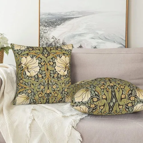 Vista 6 de Juego de 2 fundas de almohada de William Pimpernel Morris de 18 x 18 pulgadas, almohada estética para dormitorio, funda decorativa de terciopelo