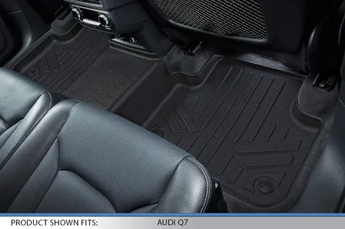 Vista 4 de SMARTLINER Juego de tapetes de piso de ajuste personalizado de 3 filas para Audi Q7 / SQ7 2017-2025