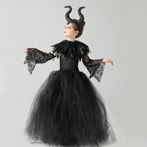 Vista 2 de IMEKIS Disfraces de ángel y diablo para niñas disfraz de Halloween alas con halo de diadema de varita cuerno de diablo horca para cosplay para niños