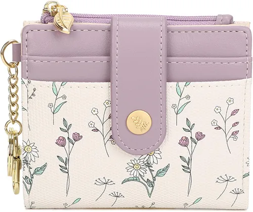 Vista 11 de Farcauo Cartera para Mujer delgada con Flores Kawaii, Carteras para Mujeres, Cartera Linda y delgada para Mujeres, Contemporáneo