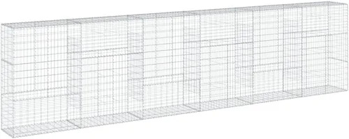 Vista 33 de vidaXL Cesta de gavión con tapa, 39.4 x 19.7 x 39.4 pulgadas, hierro galvanizado rectangular, resistente a la intemperie, montaje sin herramientas